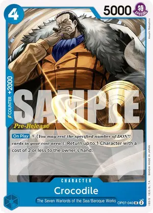 Carta Crocodile OP07-040, versión Promo