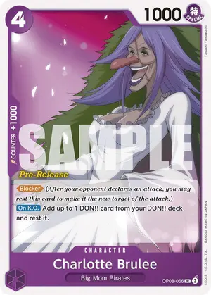 Carta Charlotte Brulee OP08-066, versión Promo