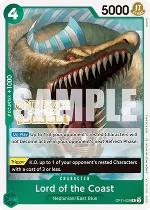 Carta Lord of the Coast OP11-028, versión Promo