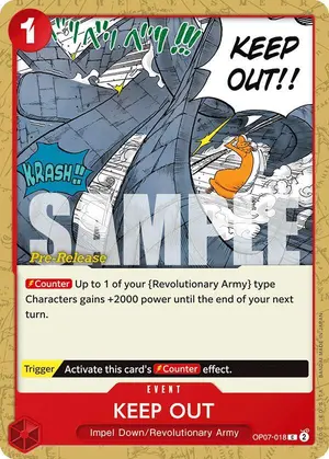 Carta KEEP OUT OP07-018, versión Promo