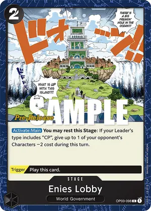 Carta Enies Lobby OP03-098, versión Promo