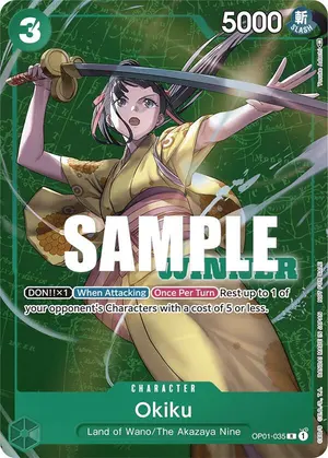 Carta Okiku OP01-035, versión Arte alternativo