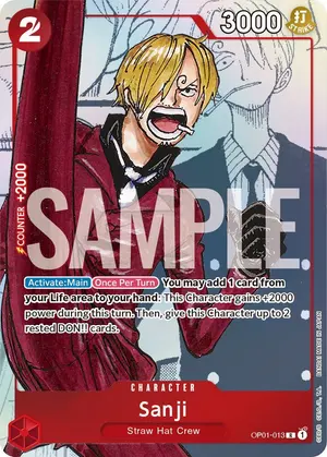 Carta Sanji OP01-013, versión Arte alternativo