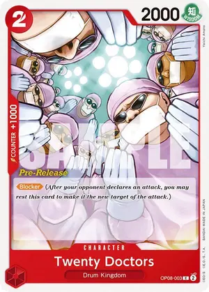 Carta Twenty Doctors OP08-003, versión Promo