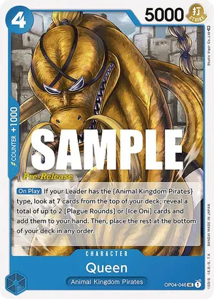 Carta Queen OP04-046, versión Promo