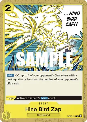 Carta Hino Bird Zap OP05-116, versión Promo