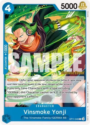 Carta Vinsmoke Yonji OP11-046, versión Promo
