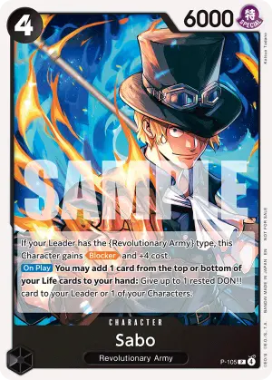 Carta Sabo P-105, versión Arte alternativo
