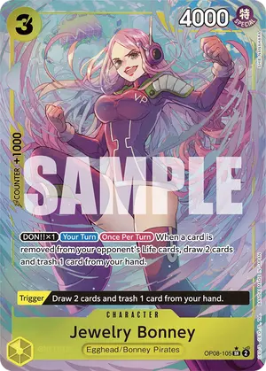 Carta Jewelry Bonney OP08-105, versión Arte alternativo