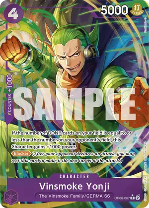 Carta Vinsmoke Yonji OP06-067, versión Arte alternativo