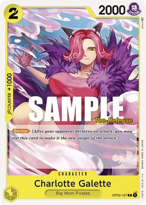 Carta Charlotte Galette OP03-107, versión Promo