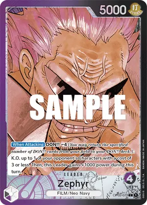 Carta Zephyr OP02-072, versión Arte alternativo