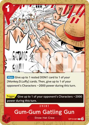 Carta Gum-Gum Gatling Gun OP13-021, versión Normal