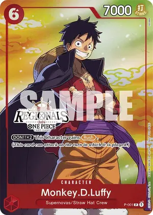 Carta Monkey.D.Luffy P-001, versión Arte alternativo