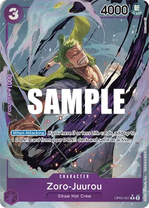 Carta Zoro-Juurou OP05-067, versión Arte alternativo