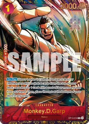 Carta Monkey.D.Garp OP13-016, versión Arte alternativo