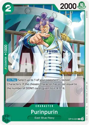 Carta Purinpurin OP15-031, versión Promo