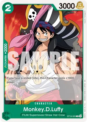 Carta Monkey.D.Luffy ST16-005, versión Normal