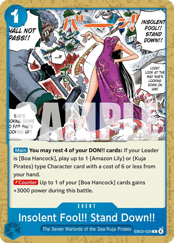 Insolent Fool!! Stand Down!! EB03-029 card