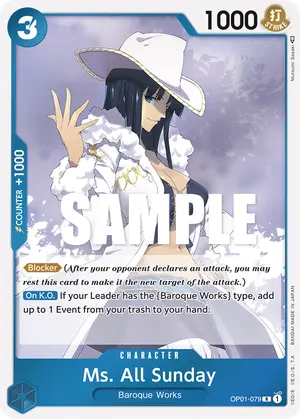 Carta Ms. All Sunday OP01-079