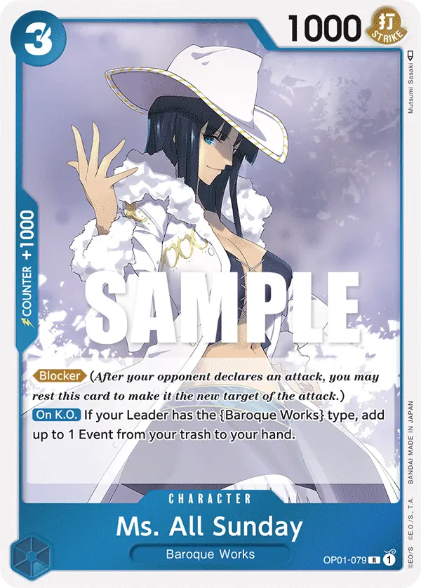 Carta Ms. All Sunday OP01-079