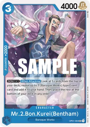 Carta Mr.2.Bon.Kurei(Bentham) OP01-084