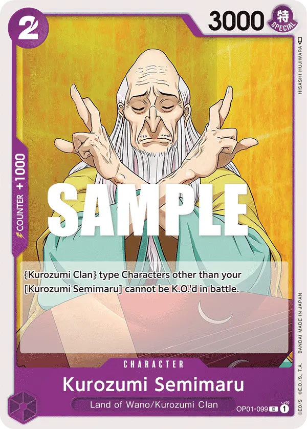 Carta Kurozumi Semimaru OP01-099