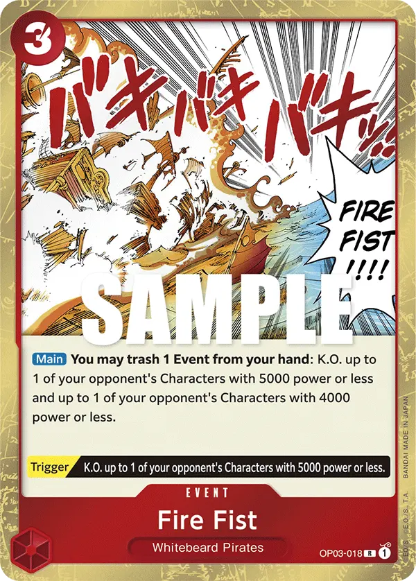 Carta Fire Fist OP03-018