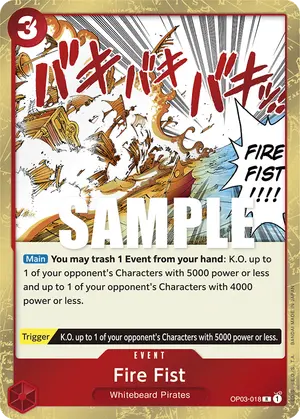 Carta Fire Fist OP03-018