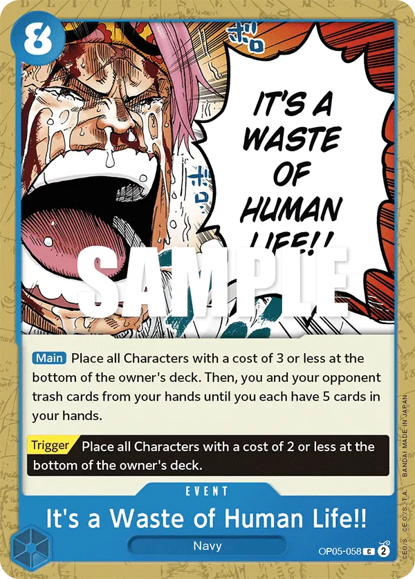 It's a Waste of Human Life!! OP05-058 card