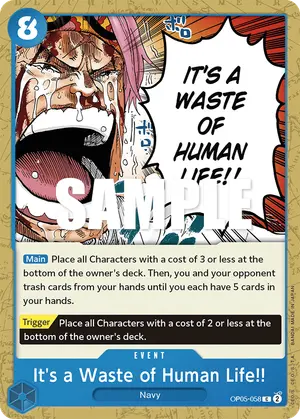 Carta It's a Waste of Human Life!! OP05-058