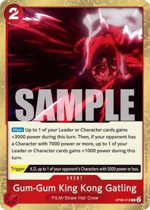 Carta Gum-Gum King Kong Gatling OP06-018