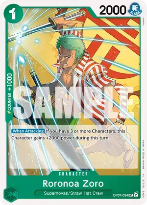 Carta Roronoa Zoro OP07-034