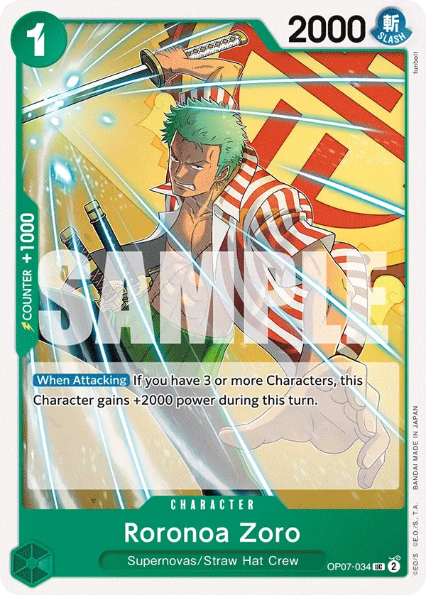 Carta Roronoa Zoro OP07-034