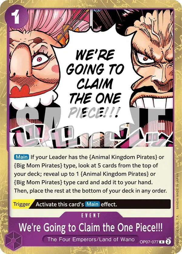 We're Going to Claim the One Piece!!! OP07-077 card