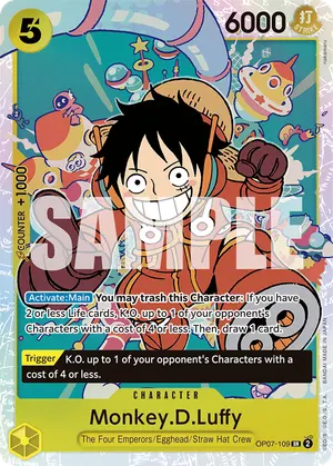 Carta Monkey.D.Luffy OP07-109