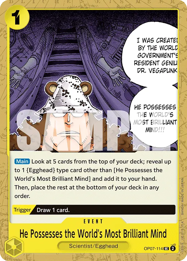Carta He Possesses the World's Most Brilliant Mind OP07-114