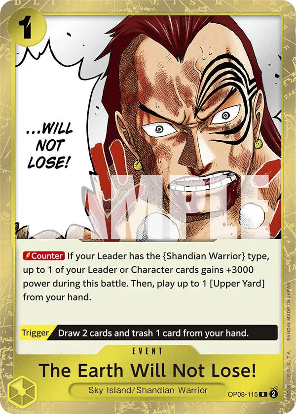 Carta The Earth Will Not Lose! OP08-115