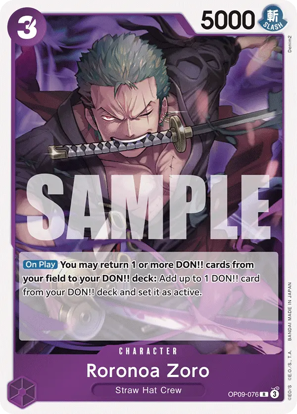 Carta Roronoa Zoro OP09-076