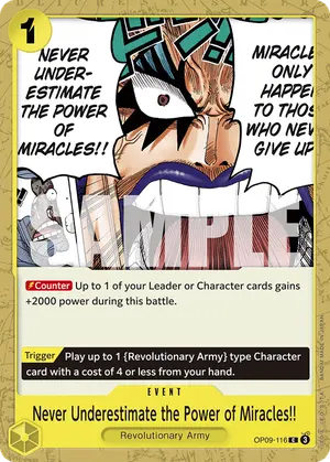 Carta Never Underestimate the Power of Miracles!! OP09-116