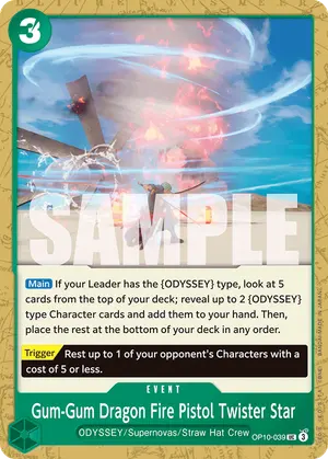 Carta Gum-Gum Dragon Fire Pistol Twister Star OP10-039