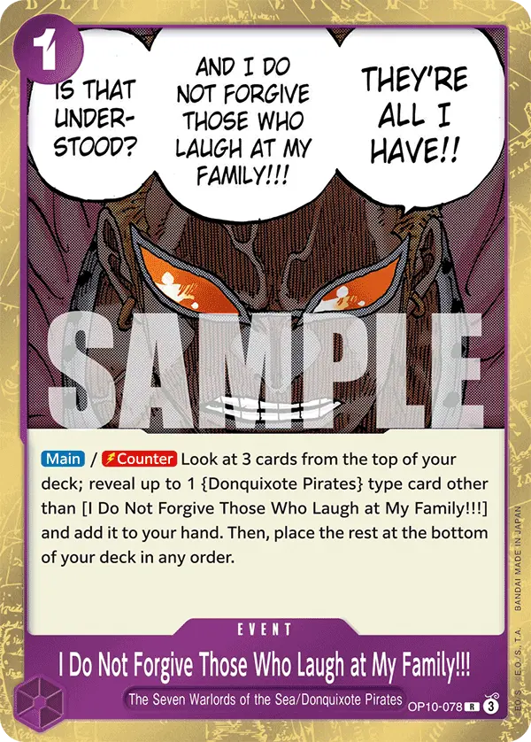Carta I Do Not Forgive Those Who Laugh at My Family!!! OP10-078
