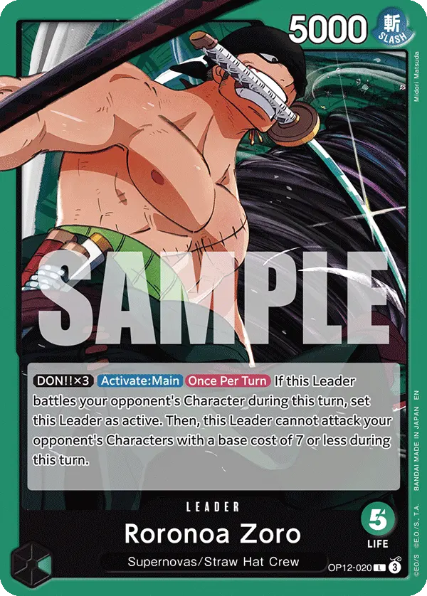 Carta Roronoa Zoro OP12-020