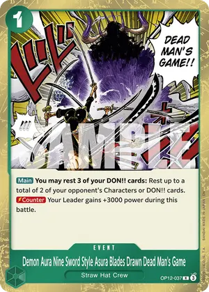 Carta Demon Aura Nine Sword Style Asura Blades Drawn Dead Man's Game OP12-037