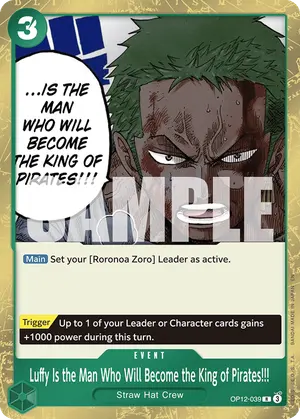Carta Luffy Is the Man Who Will Become the King of Pirates!!! OP12-039