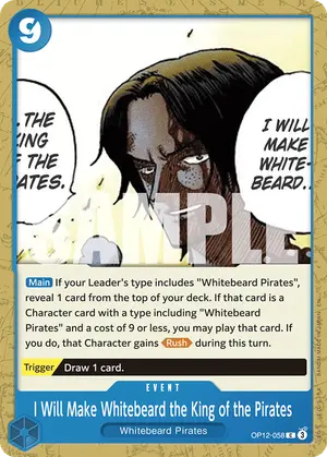 Carta I Will Make Whitebeard the King of the Pirates OP12-058