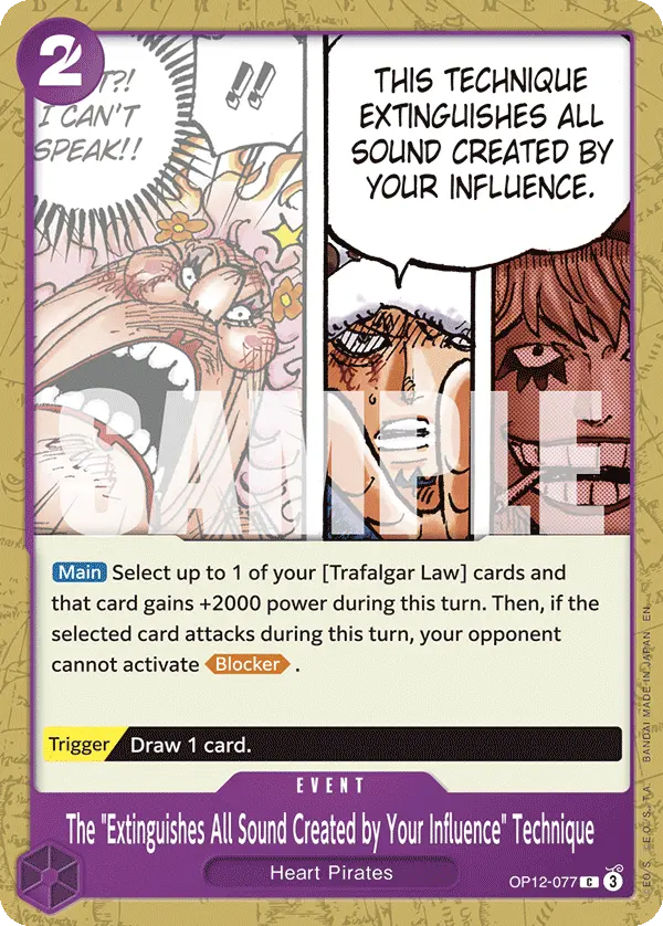 Carta The "Extinguishes All Sound Created by Your Influence" Technique OP12-077