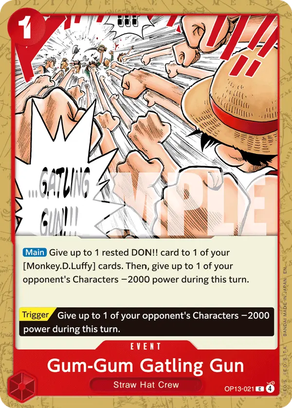 Carta Gum-Gum Gatling Gun OP13-021
