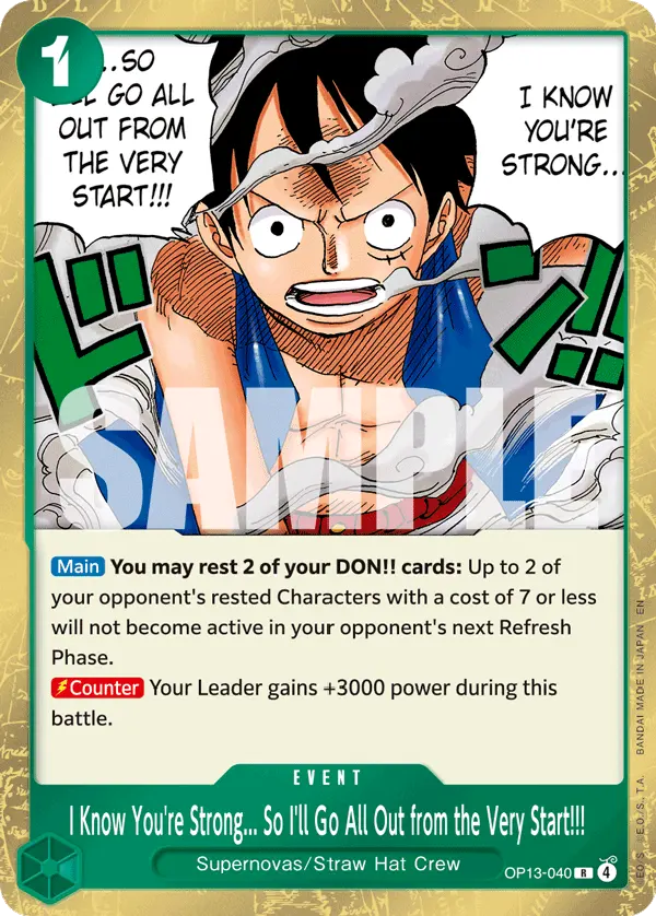 Carta I Know You're Strong... So I'll Go All Out from the Very Start!!! OP13-040