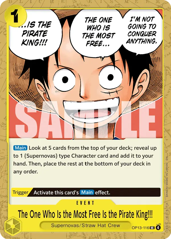 Carta The One Who Is the Most Free Is the Pirate King!!! OP13-116
